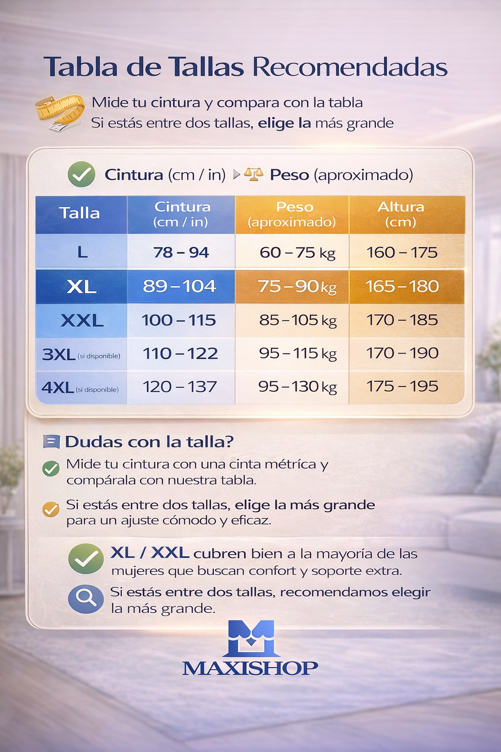 MAXISHOP - Corrector de Postura Para Mujer XL/XXL