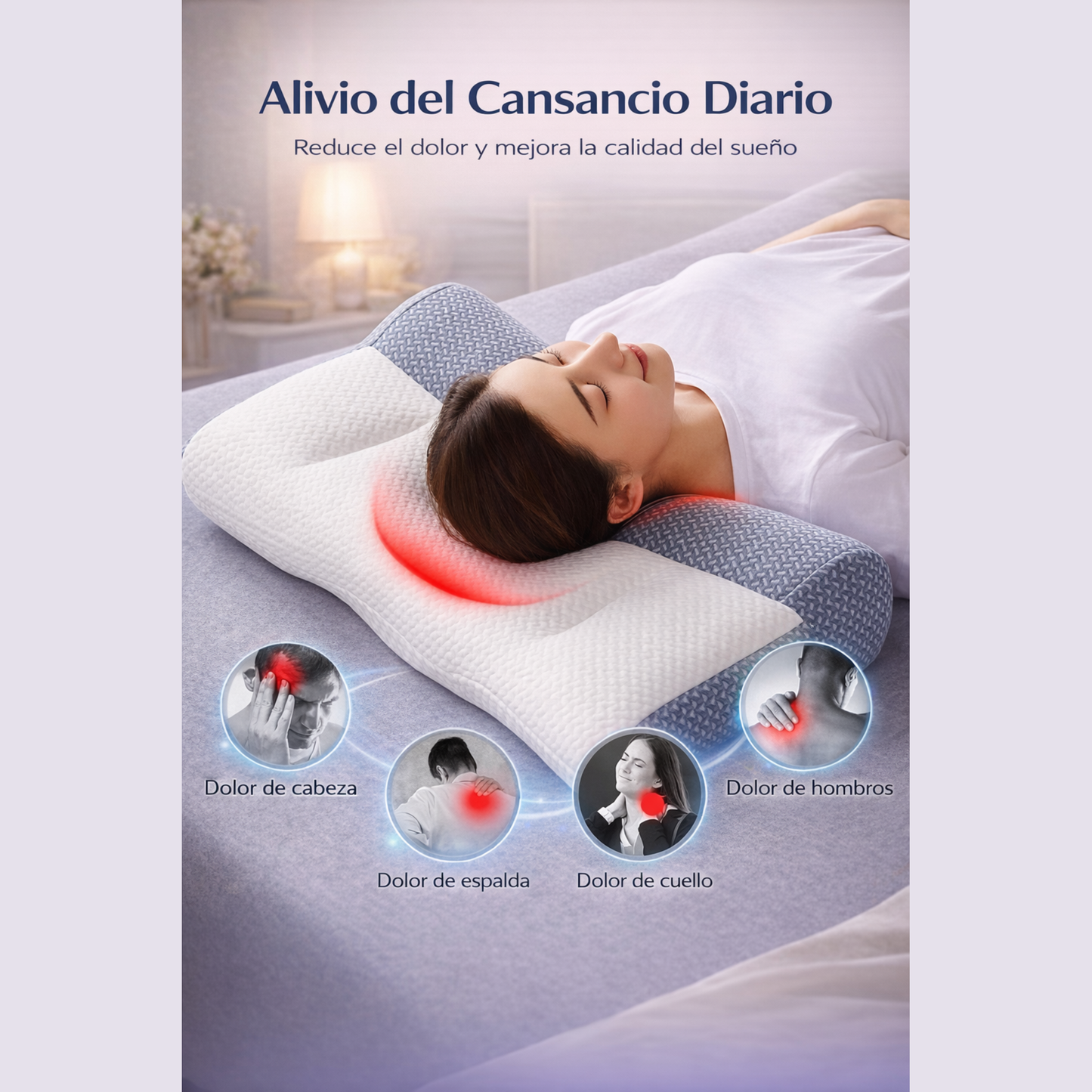 MAXISHOP - Almohada ergonómica antiestré